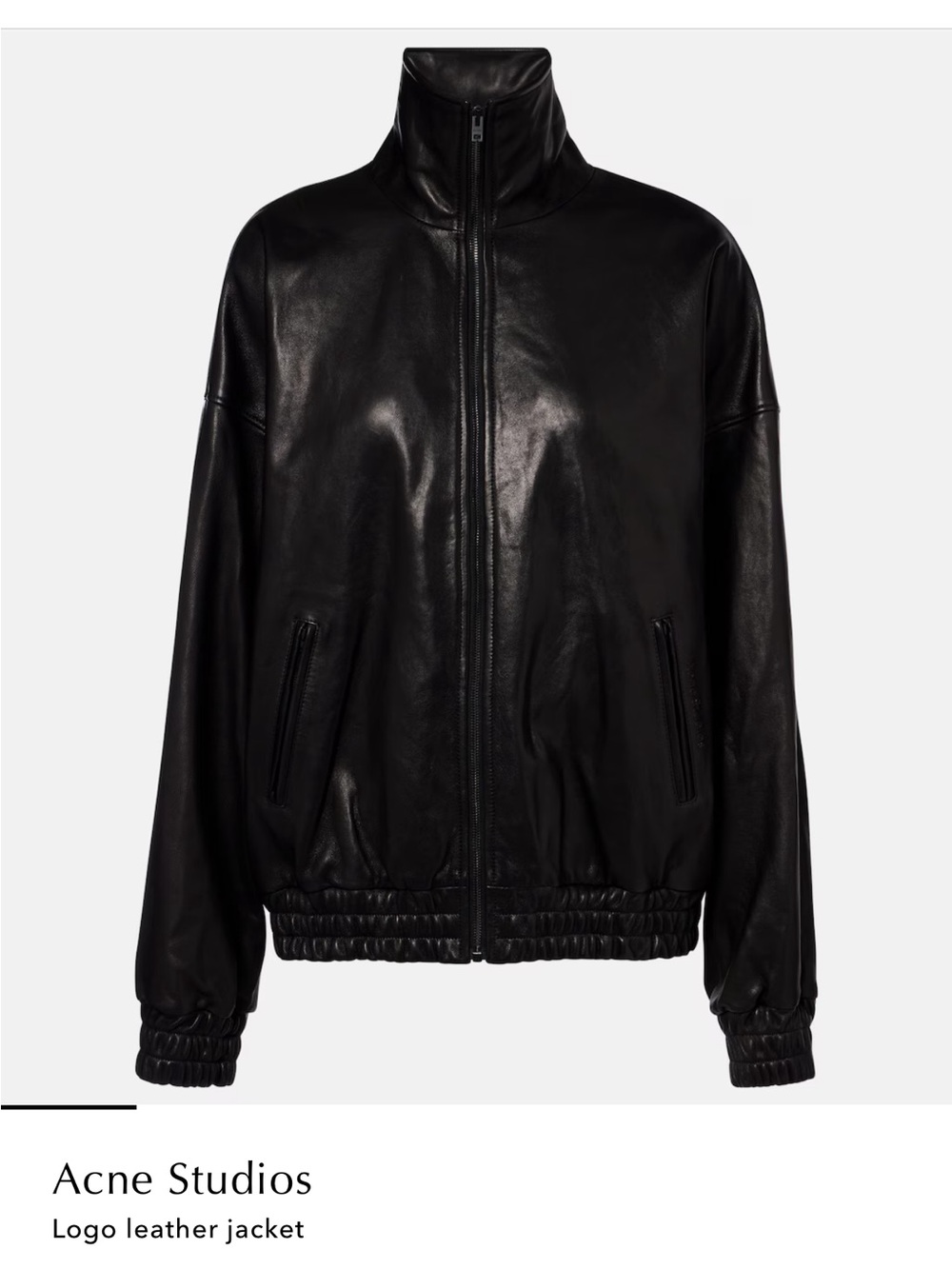 Acne  Studios Black Leather Zip-Front Jacket